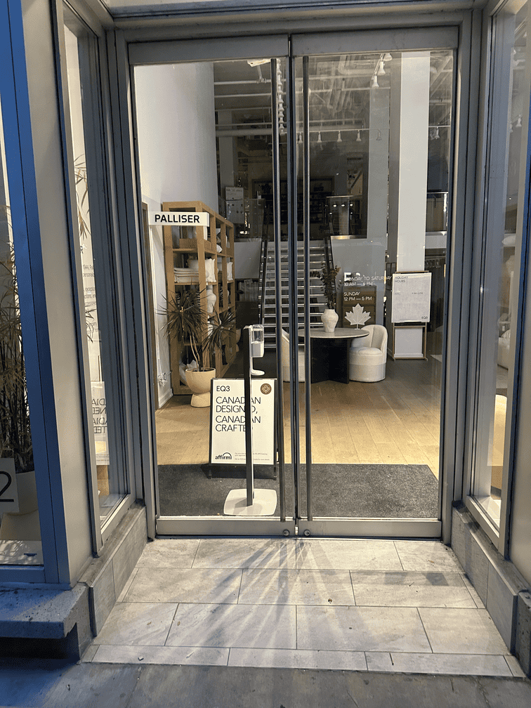 A storefront glass door replaced and clear, shutting and locking the way it should.